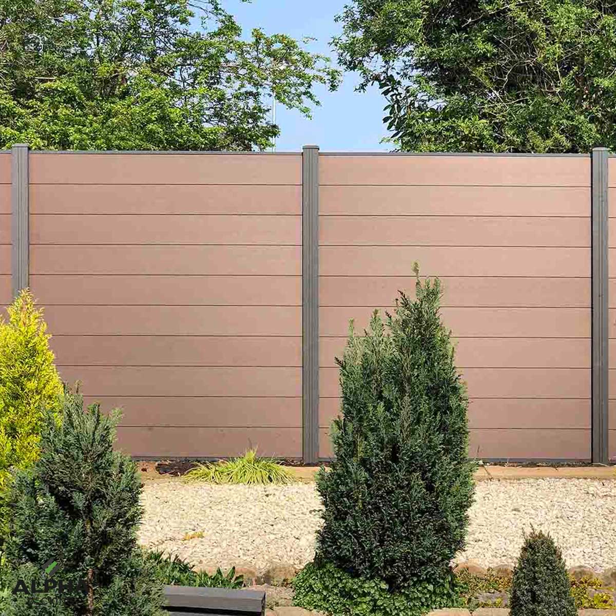 6ft x 6ft Finished Height Composite Fence Panel Sets To Fit Concrete